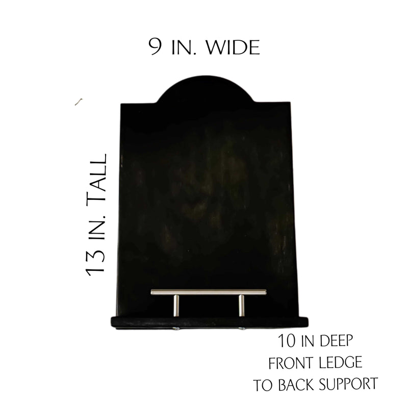 Solid black cookbook holder