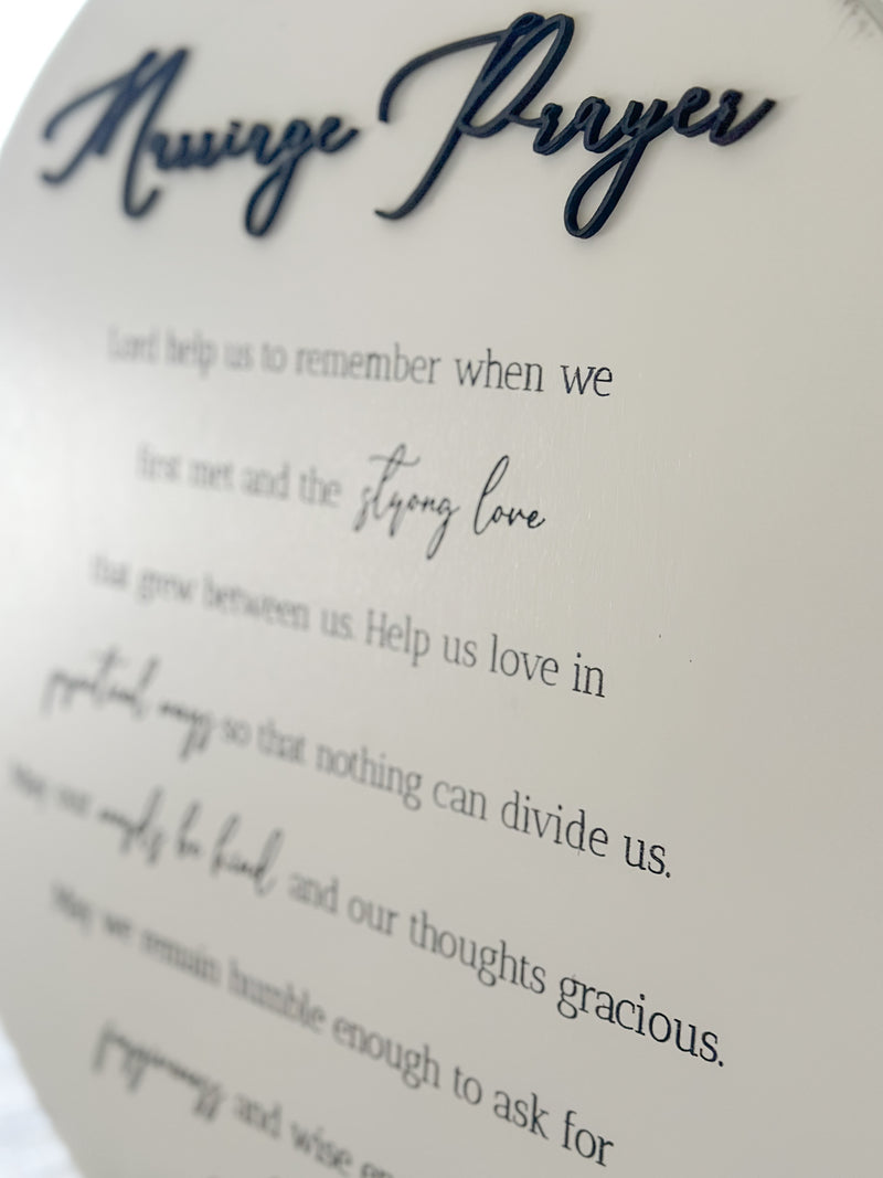 Marriage prayer sign soft white distressed