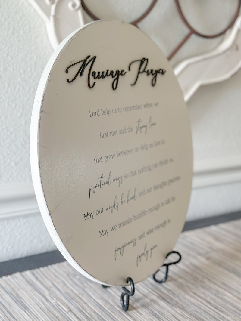 Marriage prayer sign soft white distressed