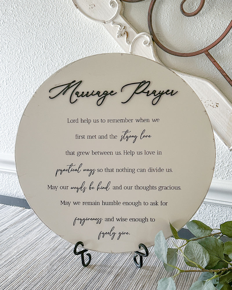 Marriage prayer sign soft white distressed