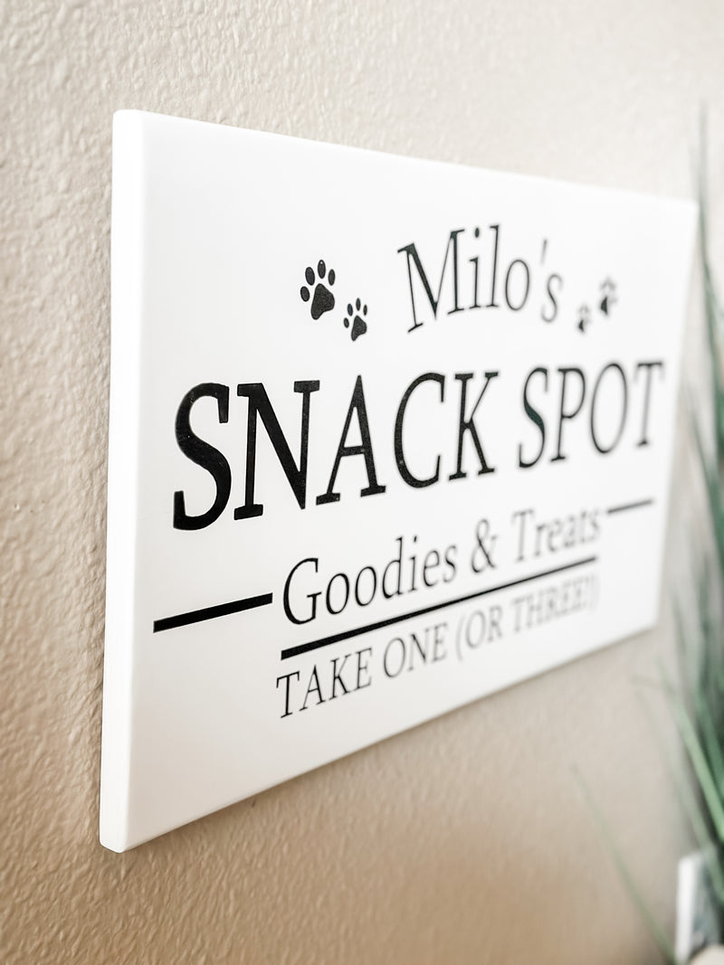 Personalized snack spot sign