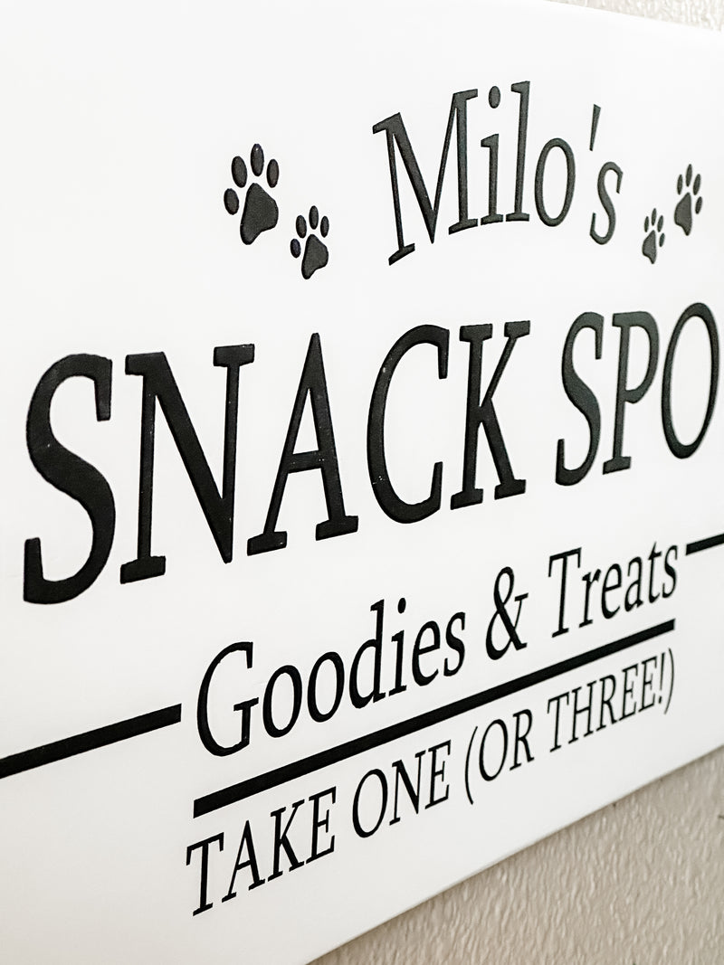 Personalized snack spot sign