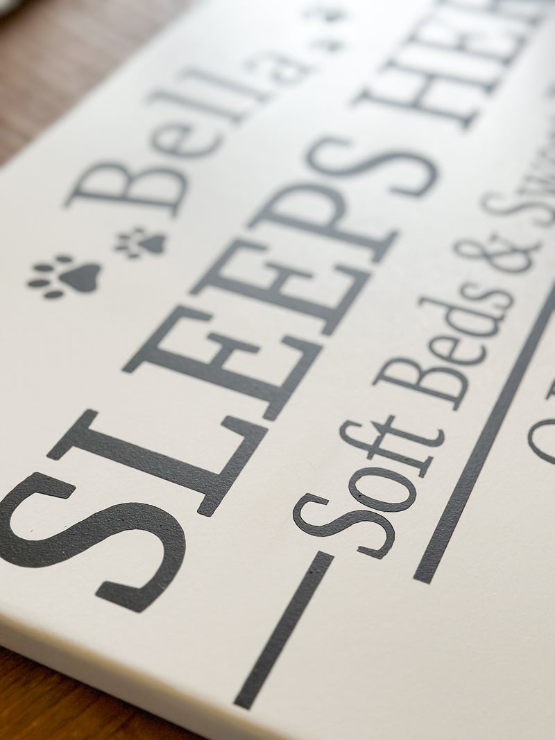 personalized sleep spot sign -