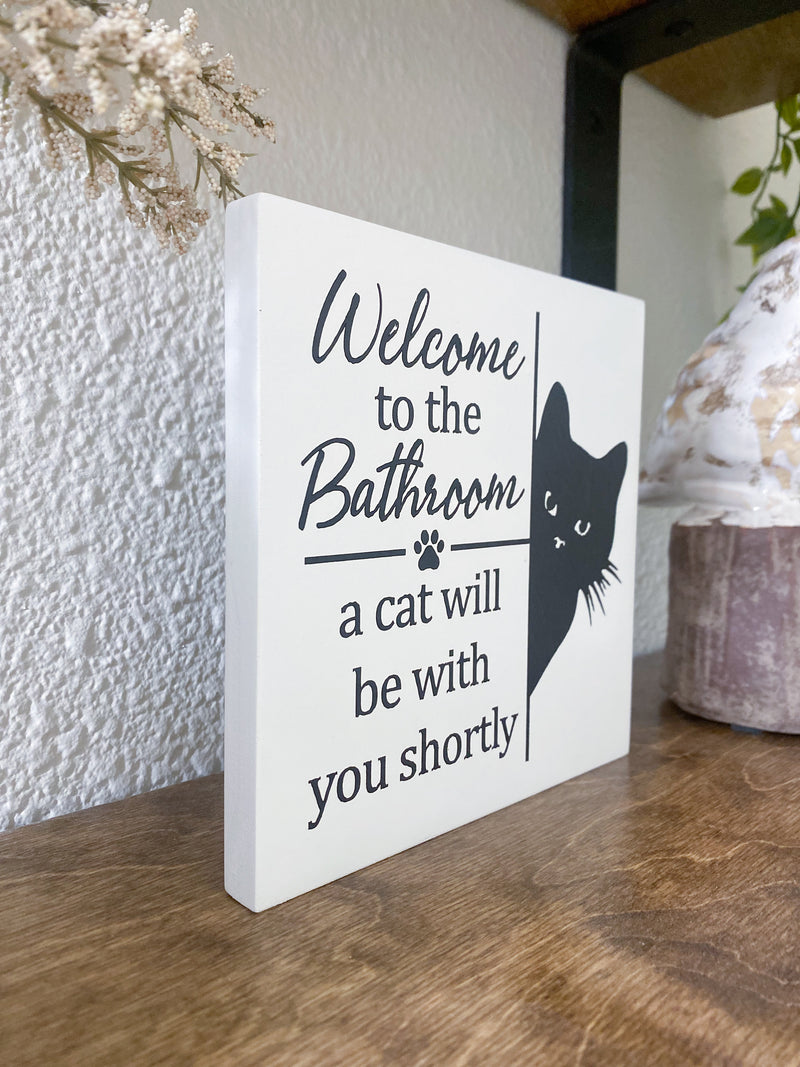 Cat bathroom sign