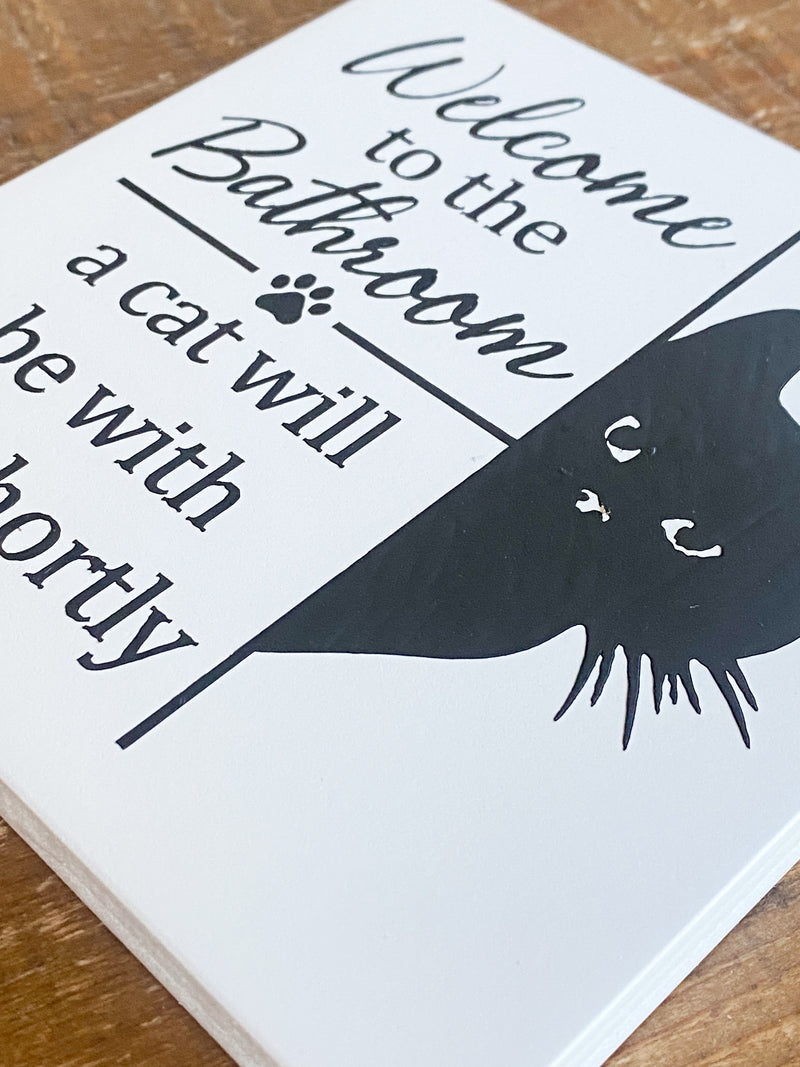 Cat bathroom sign
