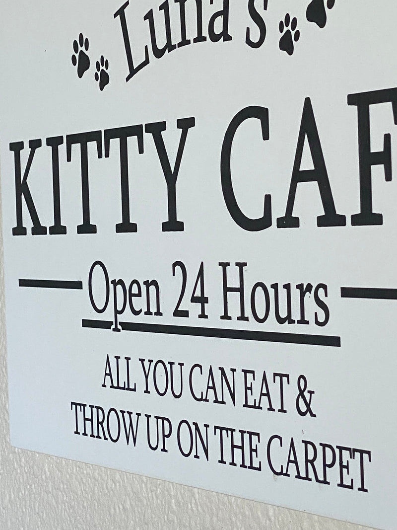 Personalized KITTY CAFE sign