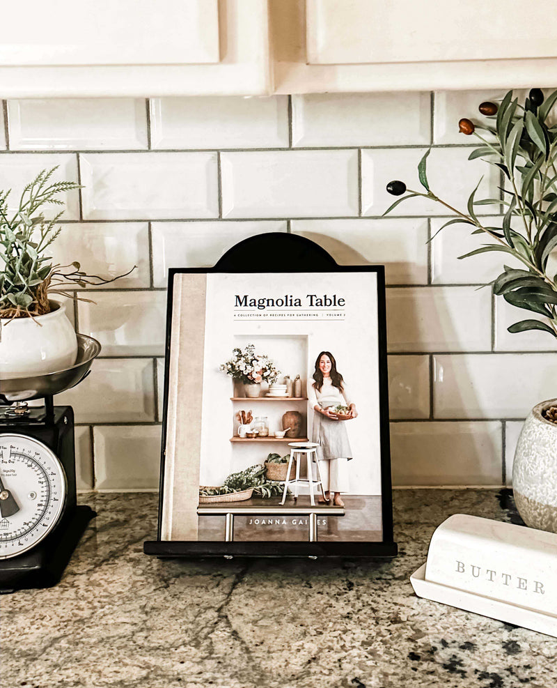 Solid black cookbook holder