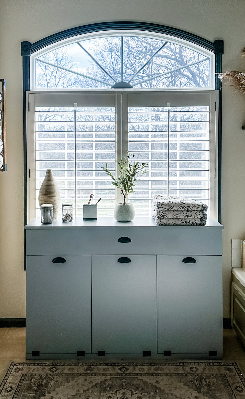 Templeton laundry with a storage drawer in gray modern style