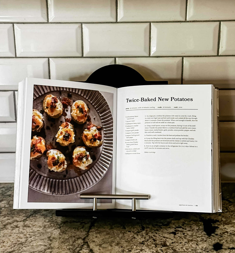Solid black cookbook holder