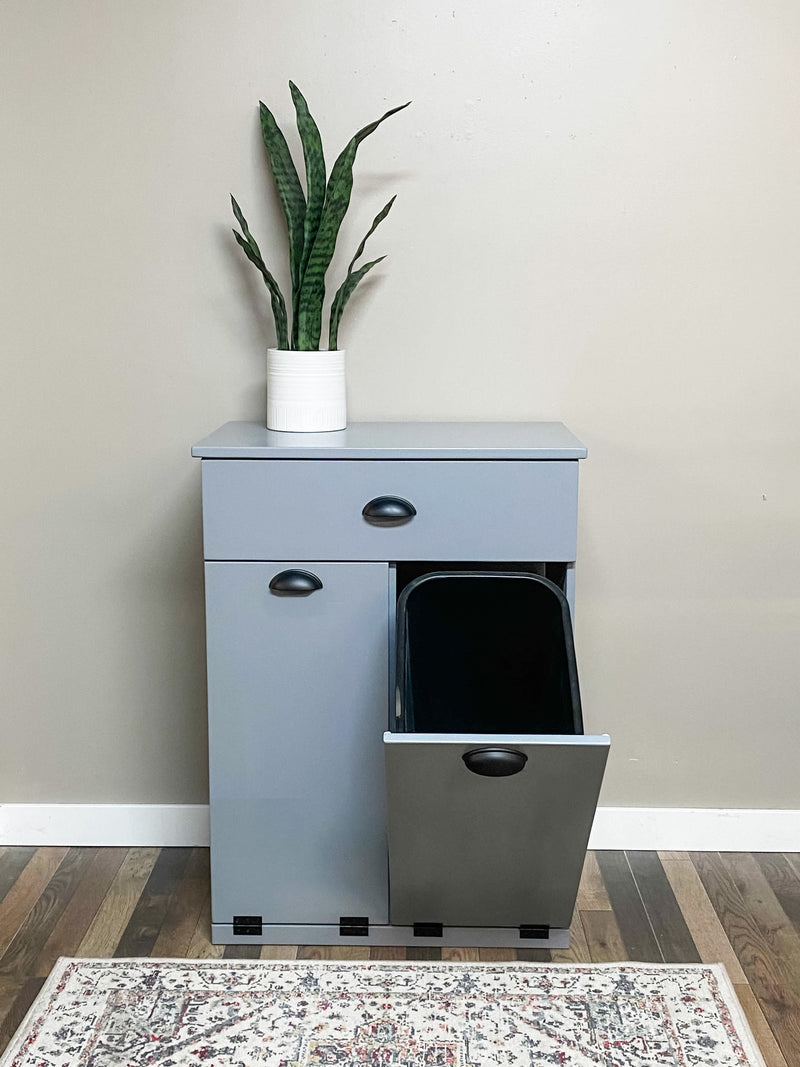 Barlow with a storage drawer in dark gray modern style