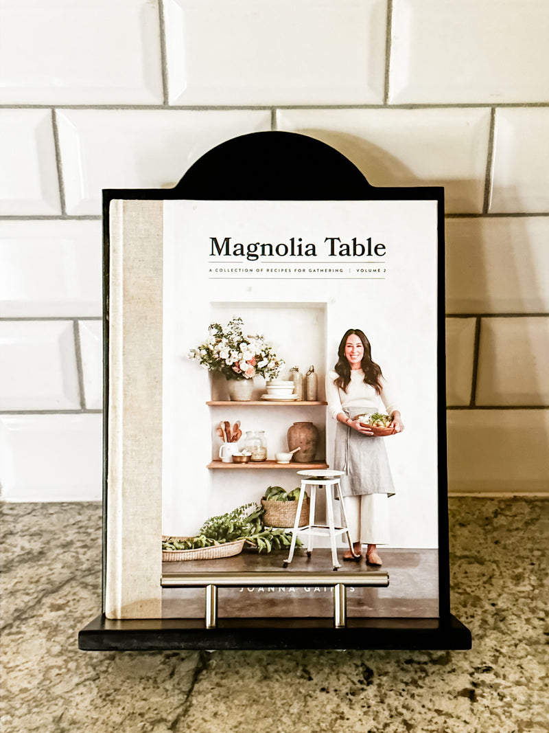 Solid black cookbook holder