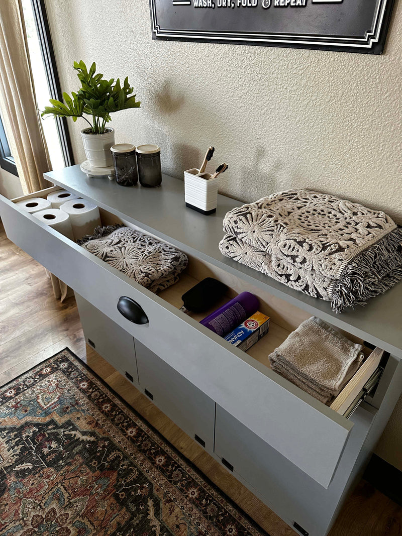 Templeton laundry with a storage drawer in gray modern style