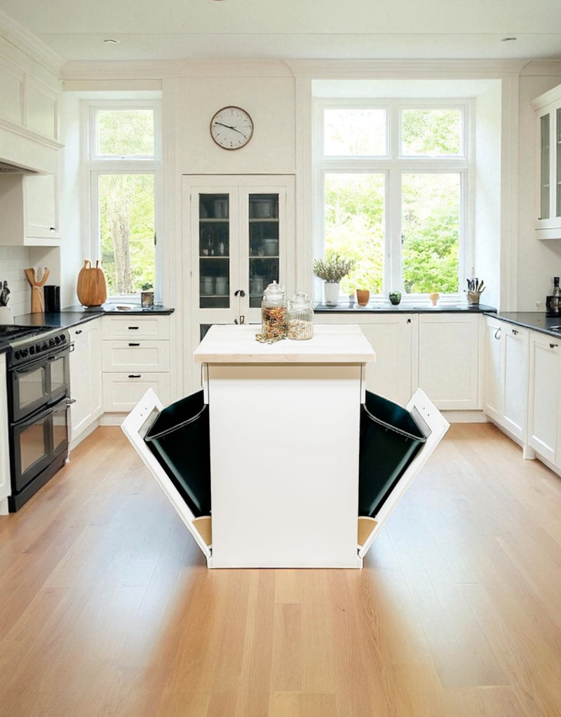 Island with two compartments in white