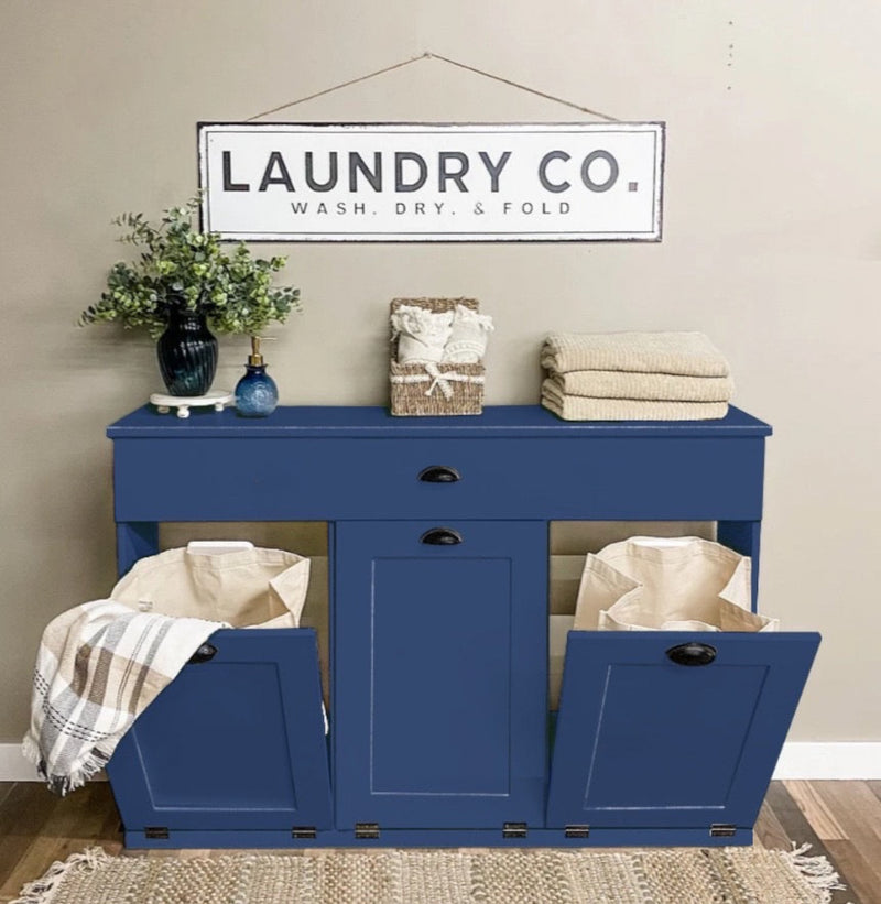 Templeton laundry with a storage drawer in blue farmhouse style