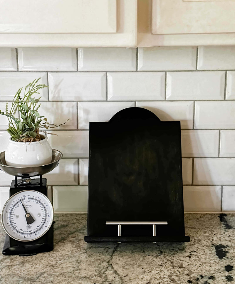 Solid black cookbook holder
