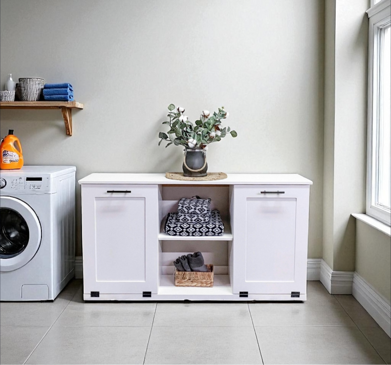 Templeton Laundry in White with Open Shelving