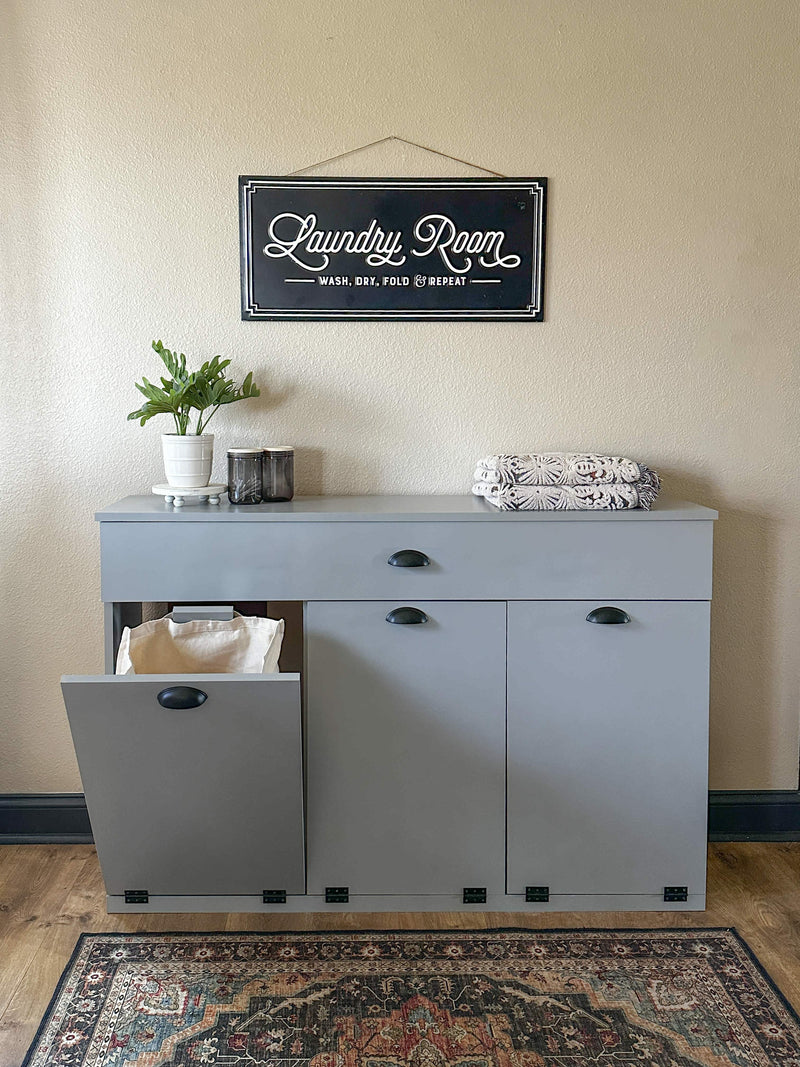 Templeton laundry with a storage drawer in gray modern style