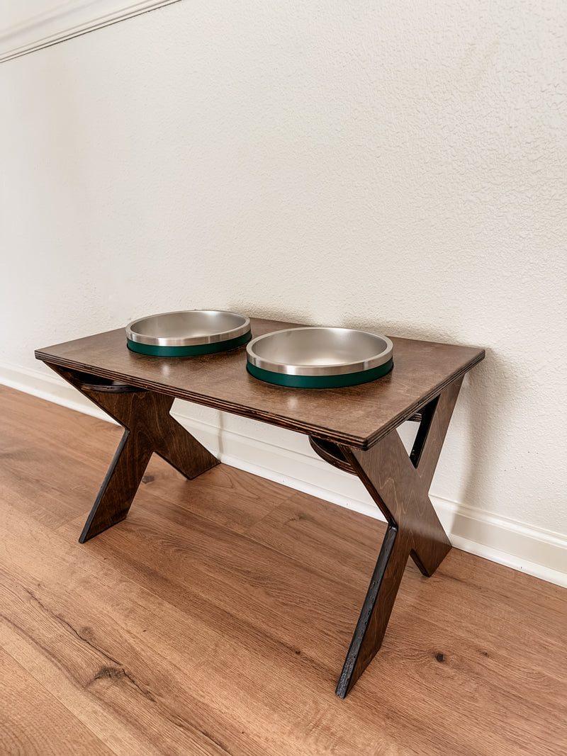 READY TO SHIP - Elevated feeder stand for dogs Yeti bowls *dark brown / 14 in / 8 cup*