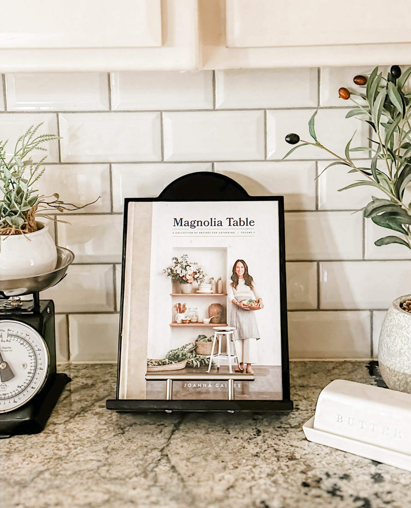 Solid black cookbook holder