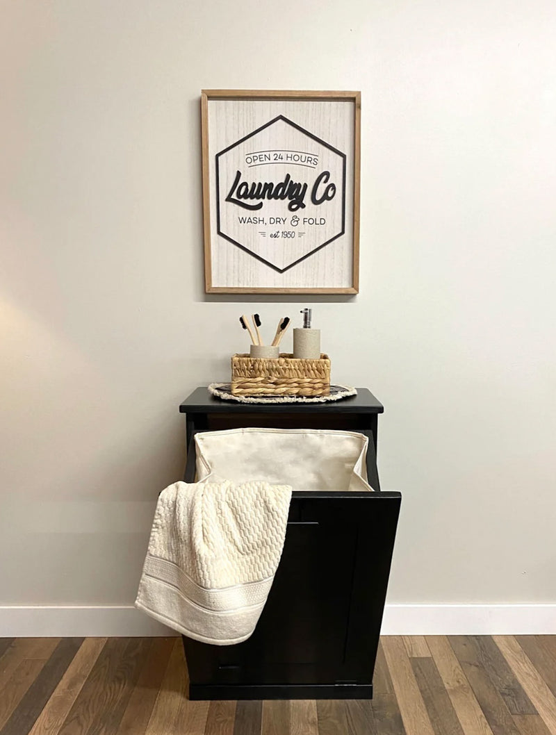 Sinclair laundry in wood - black stained