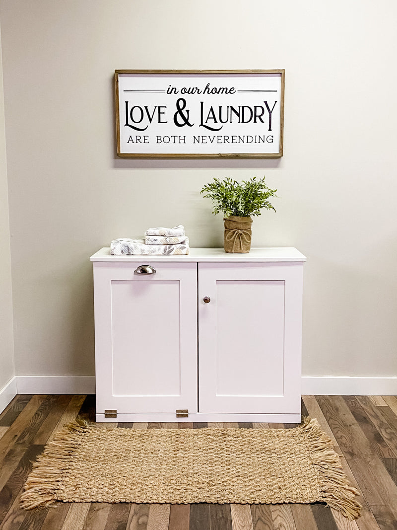 Dashwood laundry with cabinet in white