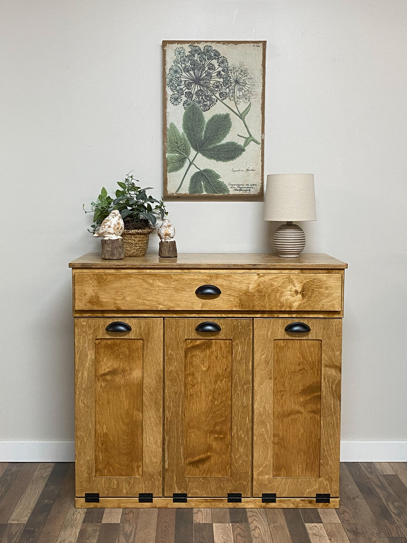 Prescott with a storage drawer in Golden Oak