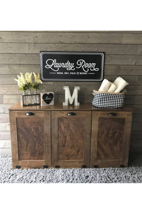 Templeton laundry in warm brown stained wood