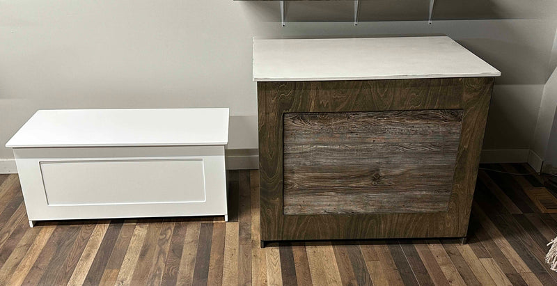 Hidden litter box in white with a flat panel maine coon size - extra large