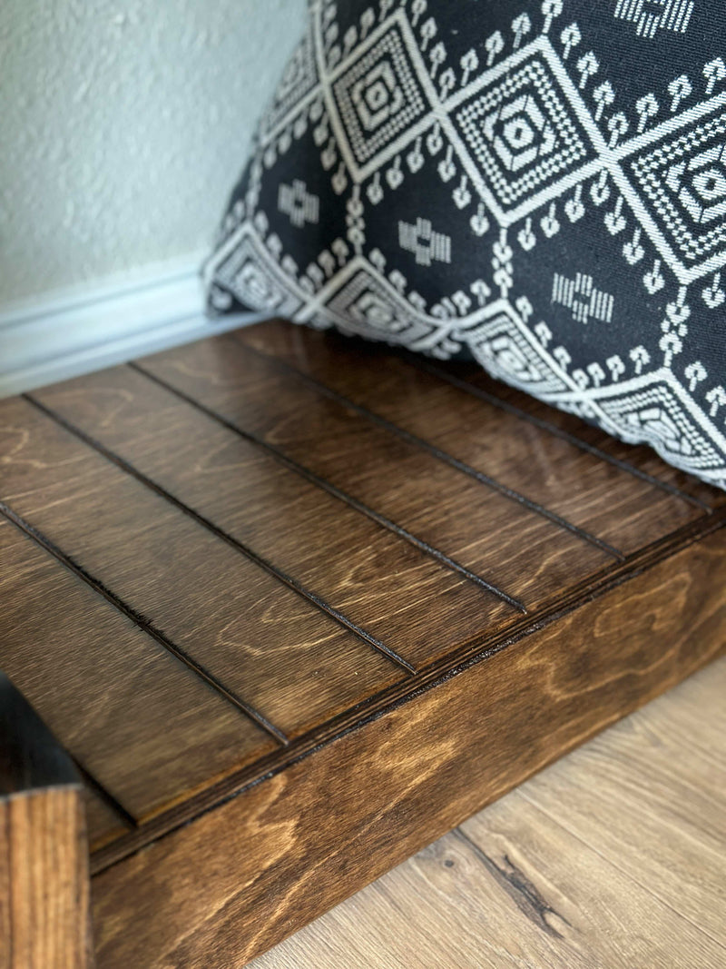 Entry table with baluster legs fully stained
