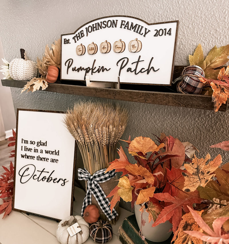Custom pumpkin patch wall sign