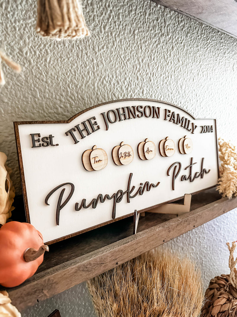 Custom pumpkin patch wall sign