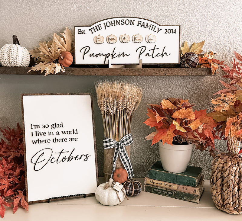 Custom pumpkin patch wall sign