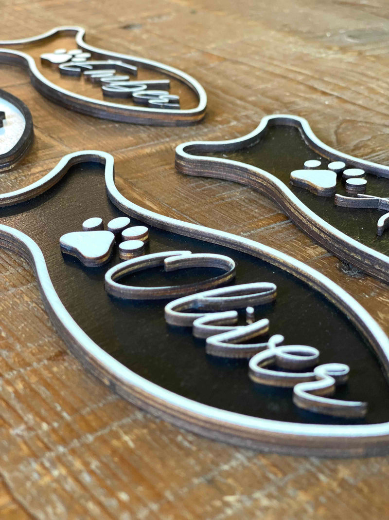 Cat name sign 3-d letters