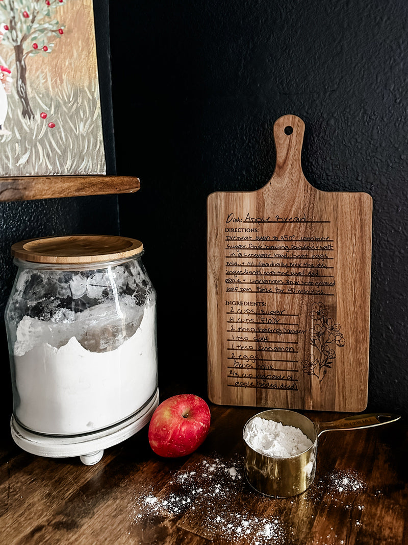 Custom recipe personalized cutting board