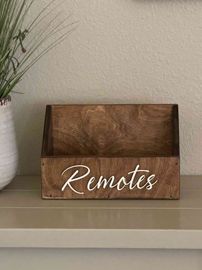 handmade wooden remote caddy