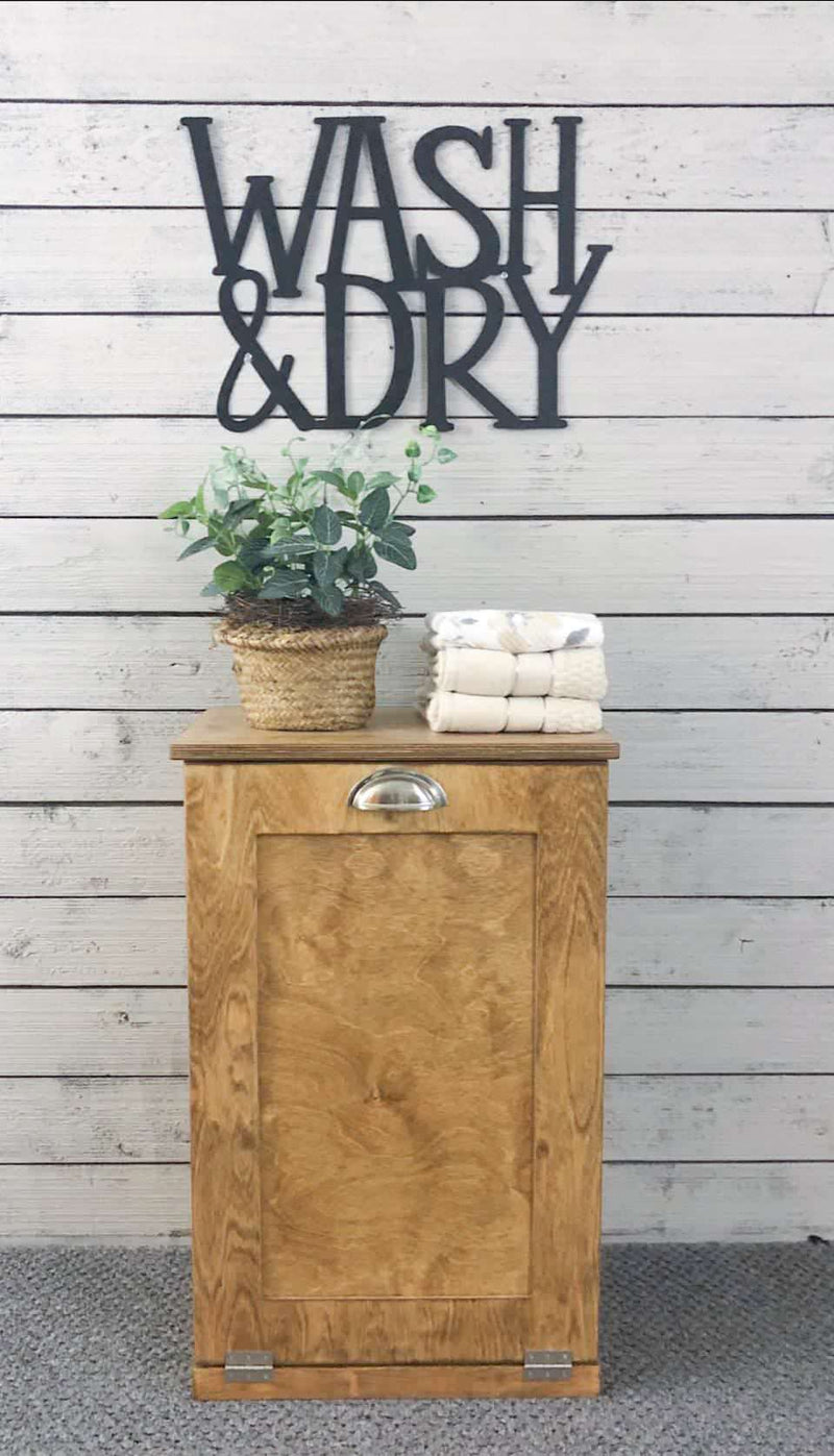 Sinclair laundry in golden oak