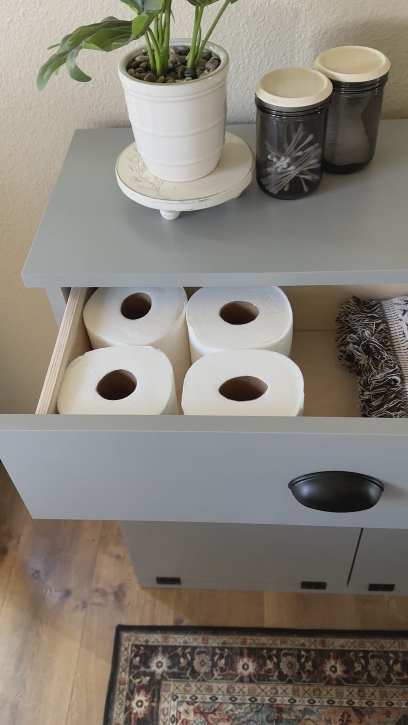 Templeton laundry with a storage drawer in gray modern style