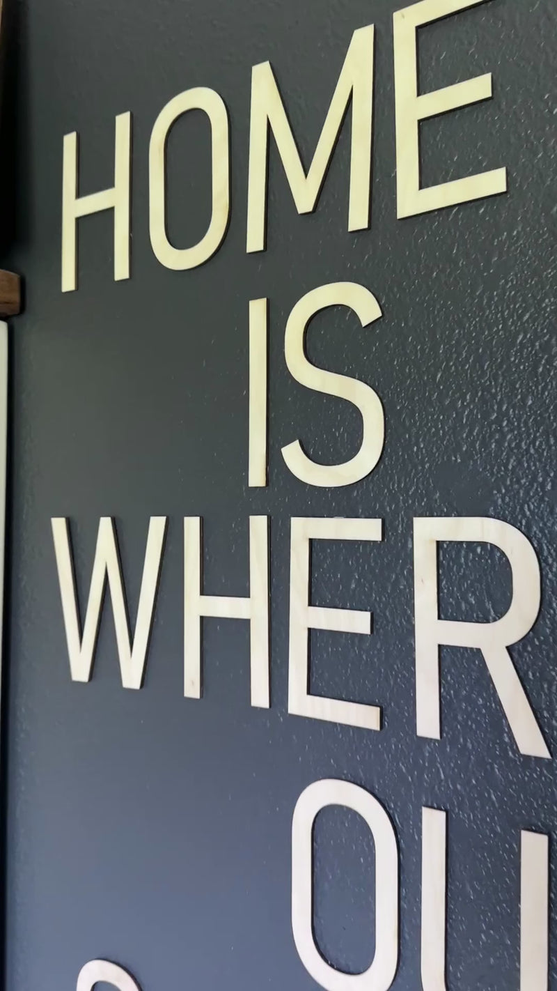 Home is where our story begins alphabet wall hanging