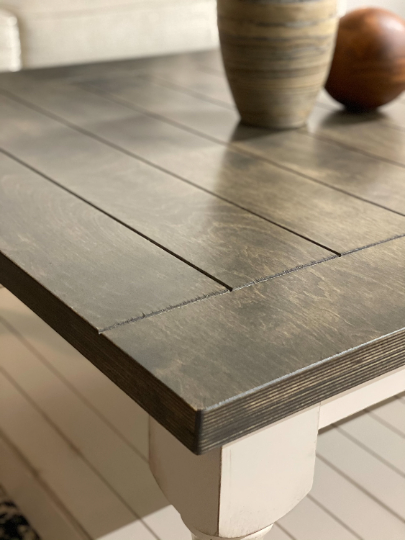 Rustic baluster farmhouse end table aged barrel