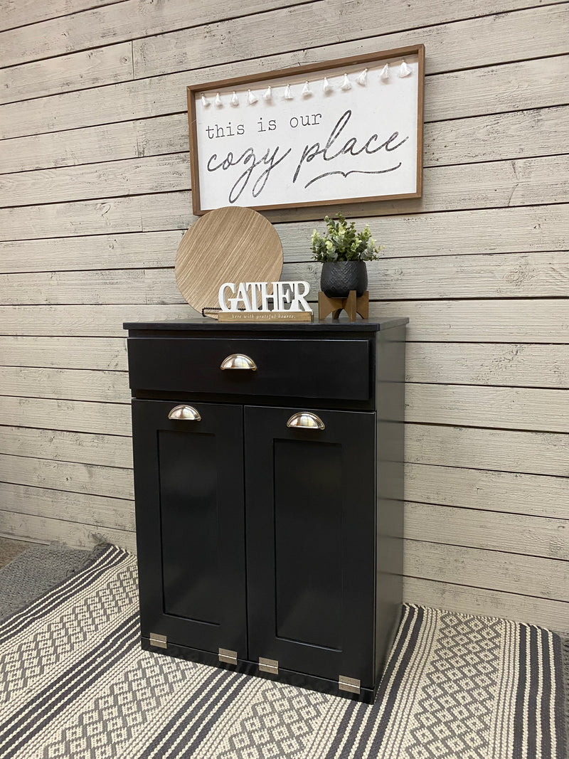 Barlow with a storage dawer in black stain
