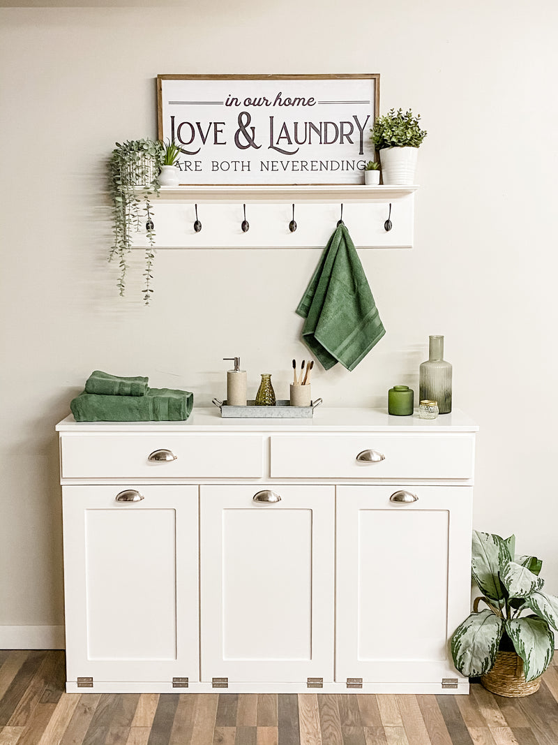 Coat rack with shelf in soft white