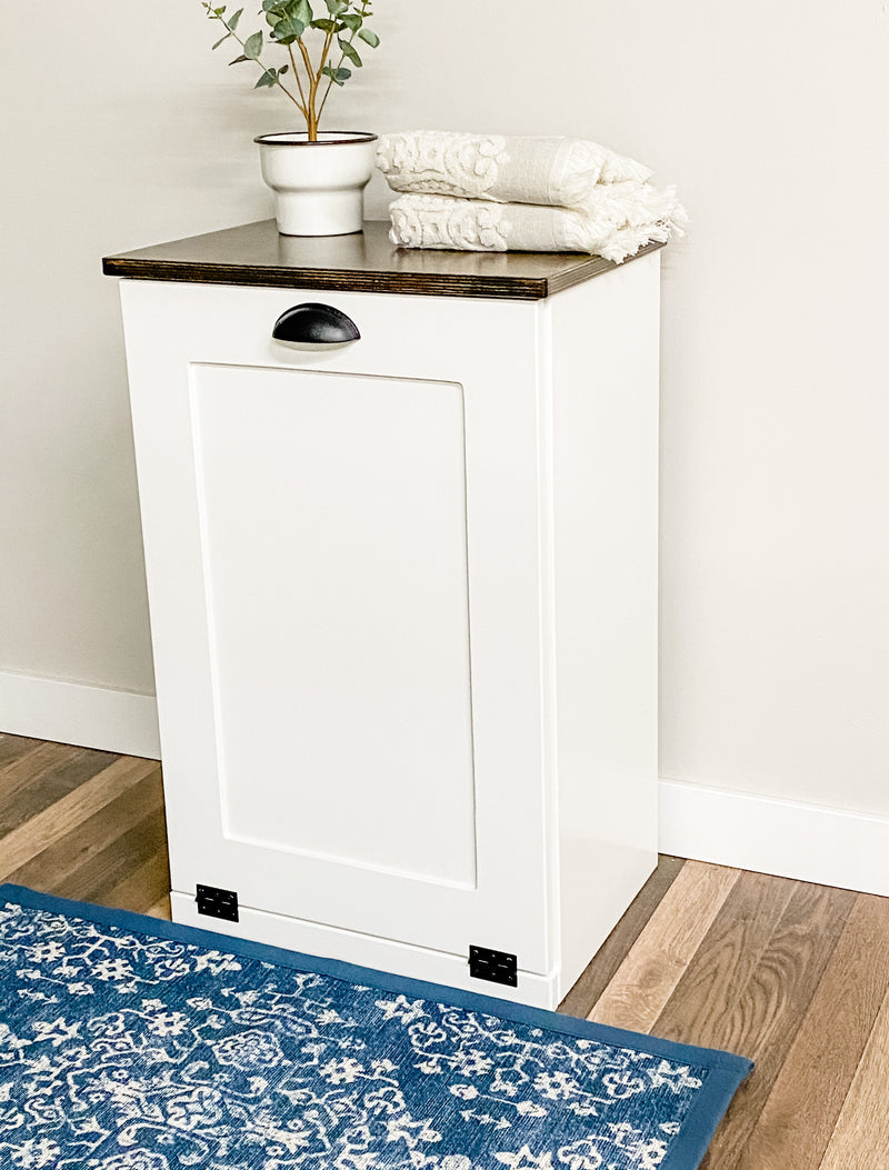 Sinclair laundry in white with a stained top farmhouse style
