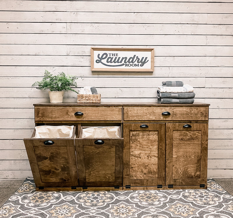 Livingston Laundry with a Storage Drawer in Warm Brown