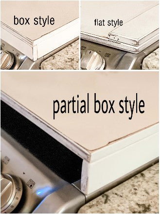 Personalized last name stove cover, ivory distressed "Valencia"