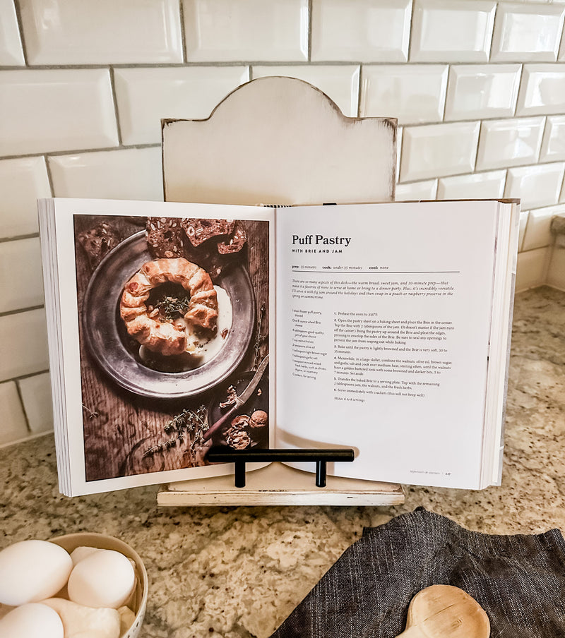 Farmhouse style cookbook holder