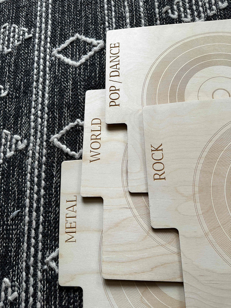 Vinyl album organizer divider by genre or year
