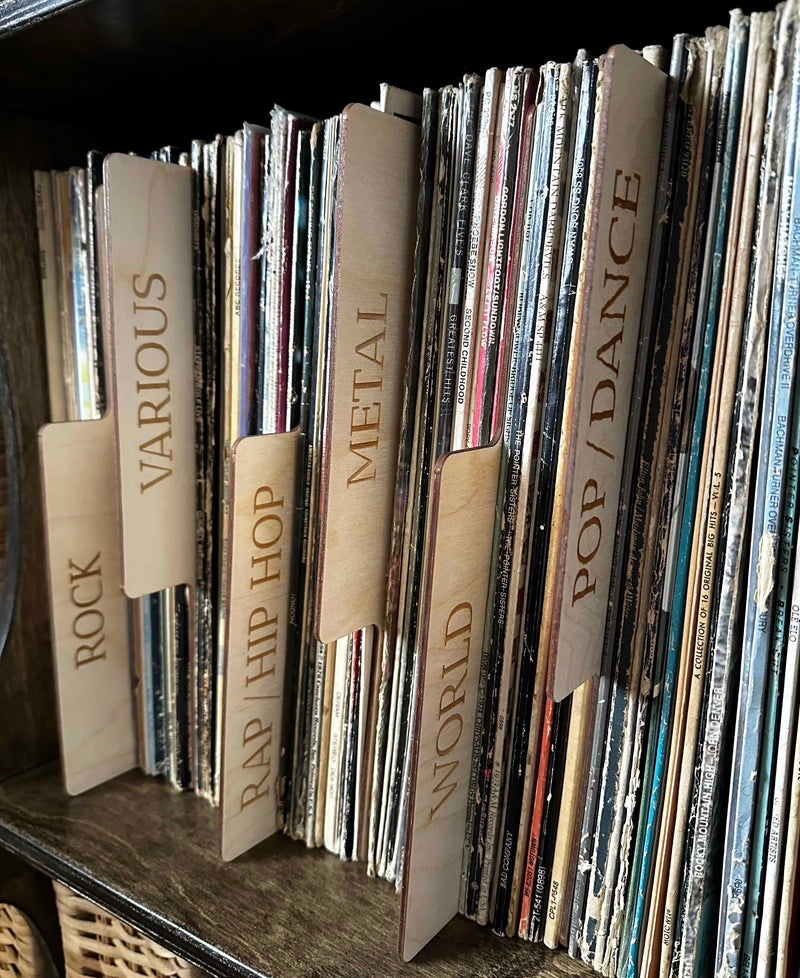 Vinyl album organizer divider by genre or year