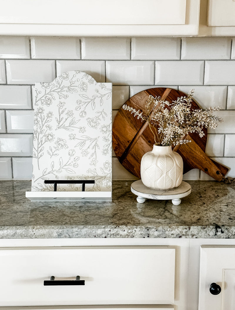 Floral cottage style cookbook holder