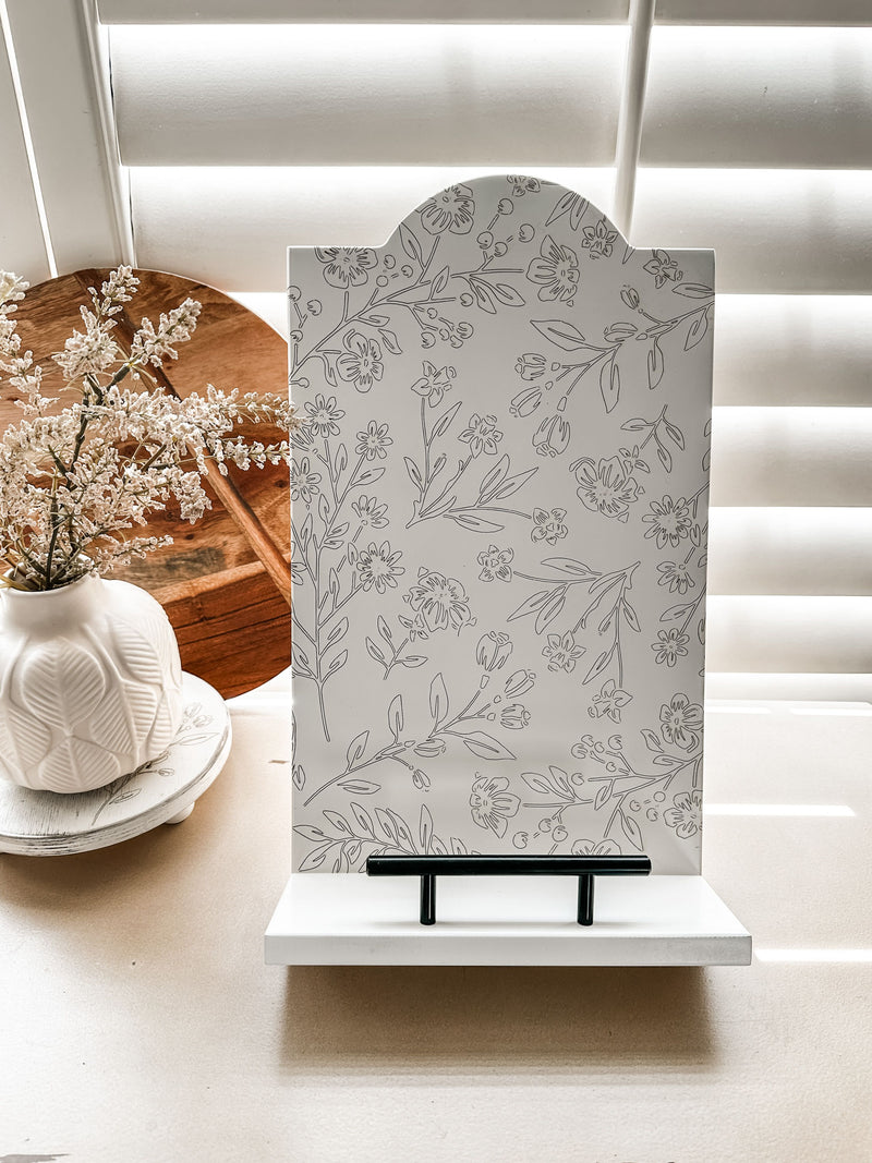 Floral cottage style cookbook holder