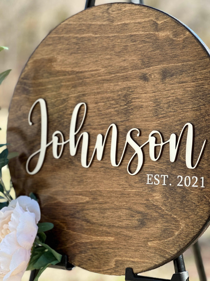 Family name sign, wedding sign